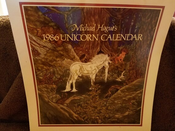 1986 Michael Hague's Unicorn Calendar