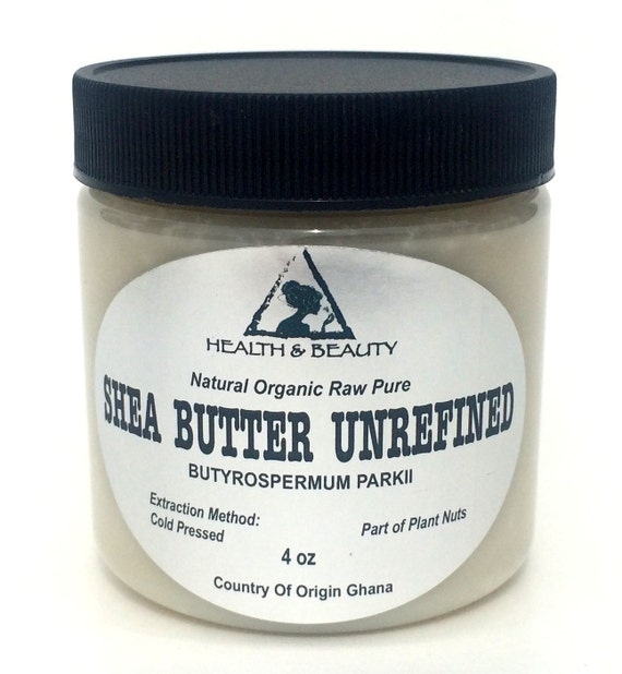 4 oz SHEA BUTTER UNREFINED Ivory White Organic Raw by HBOilsCenter