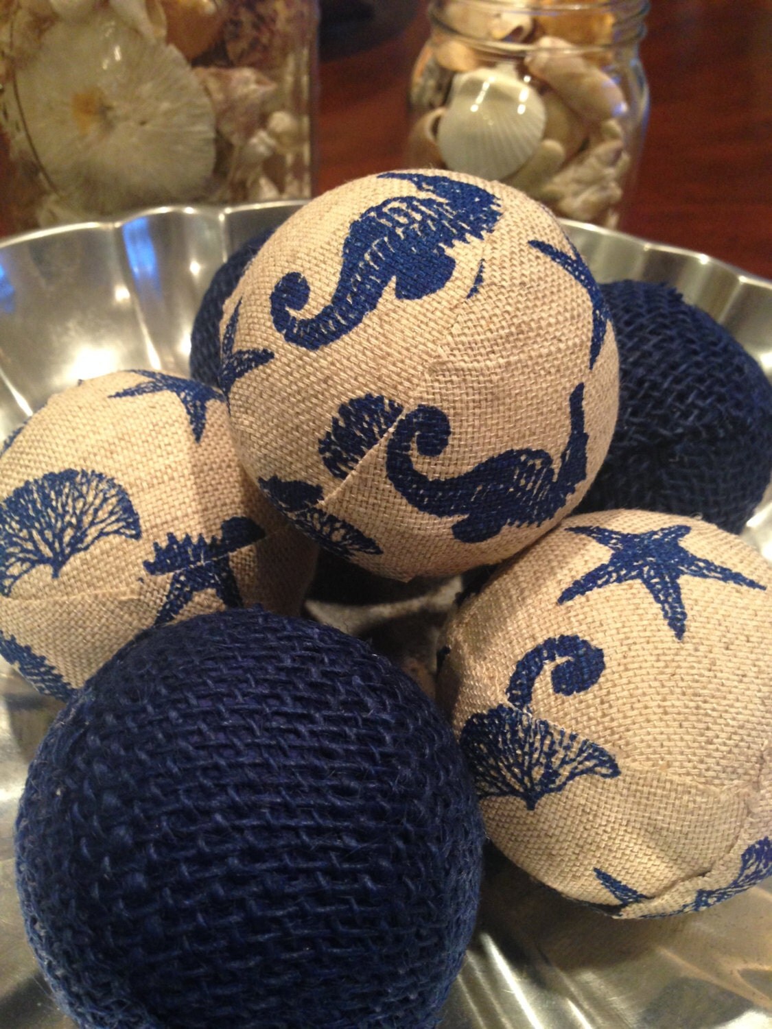 NAUTICAL Burlap Decorative Balls by DesignsARKS on Etsy