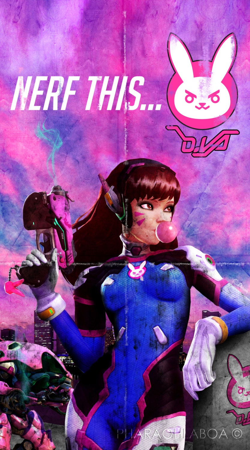 Overwatch D.Va Hana Song Video Game Bunny Rabbit Movie Poster