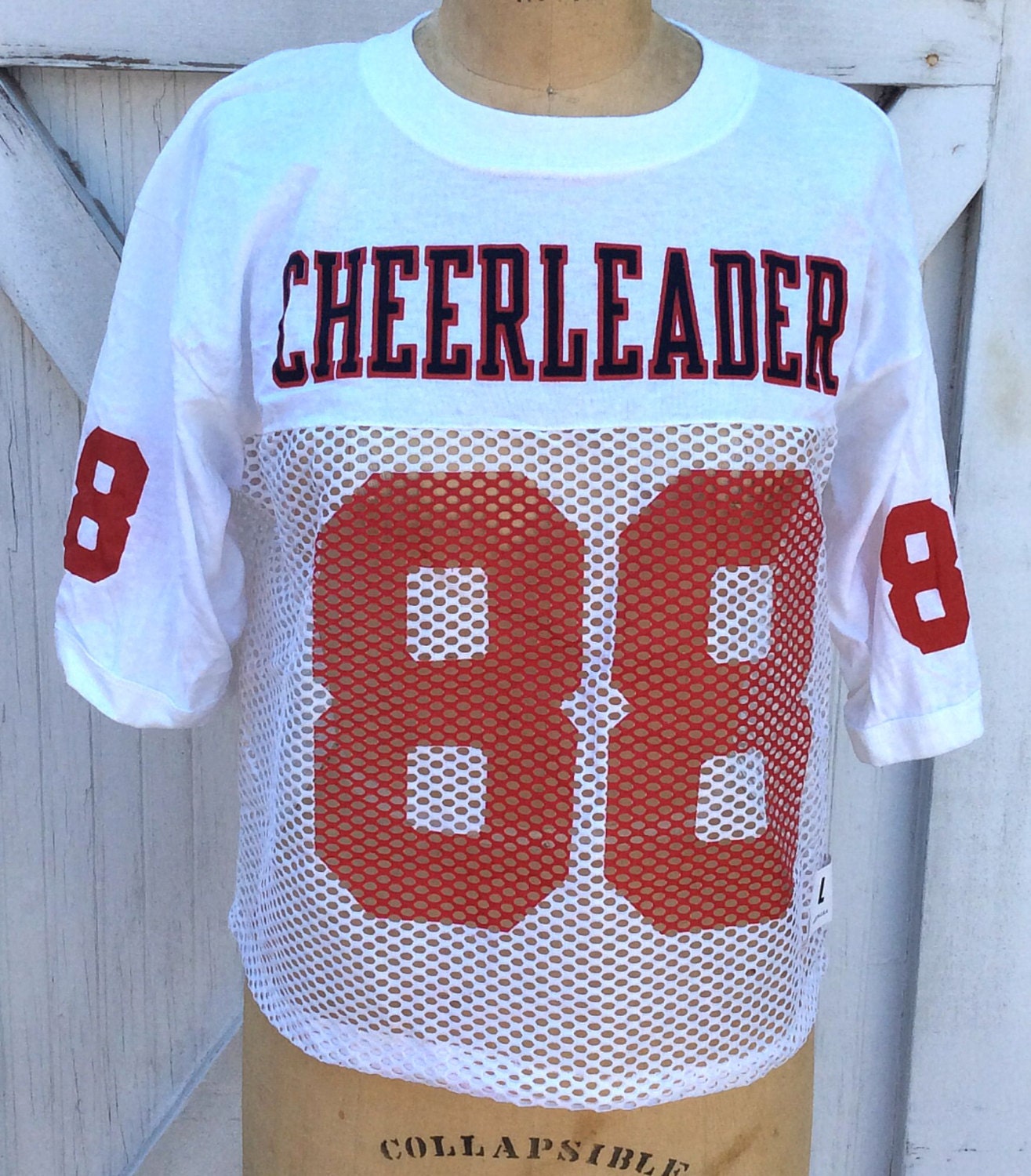 NOS Vintage Retro 1988 Mesh Cheerleader Football Jersey