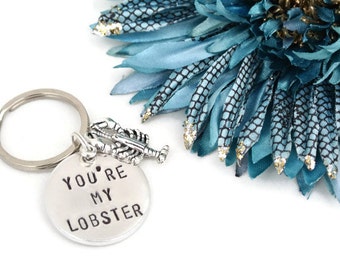 You’re My Lobster Hand Stamped Keychain | Friends TV Show | Aluminum Keychain | Best Friend Gift | Boyfriend Gift | Girlfriend Gift