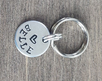 Tiny Pet ID Tag - Cat Tag - Small Dog Tag - Kitten Tag - Bridle Tag - Hand Stamped Aluminum