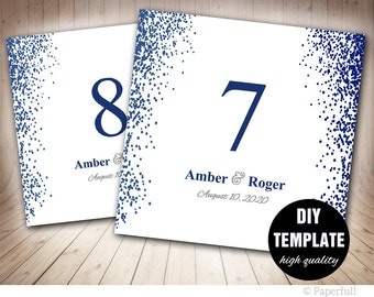Navy table numbers | Etsy