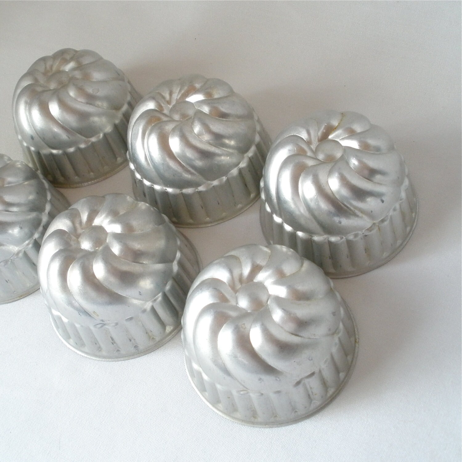 Gelatin Molds Set Of 6 1960s Jello Aluminum Mold Vintage Retro