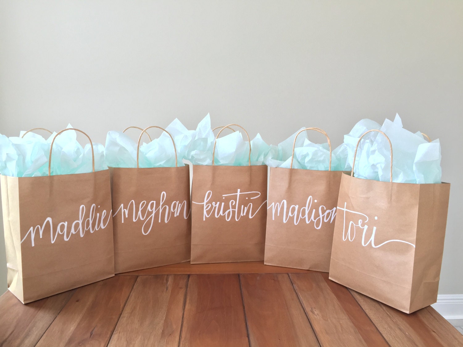 Personalized Gift Bag Handlettered Customized Bridesmaid