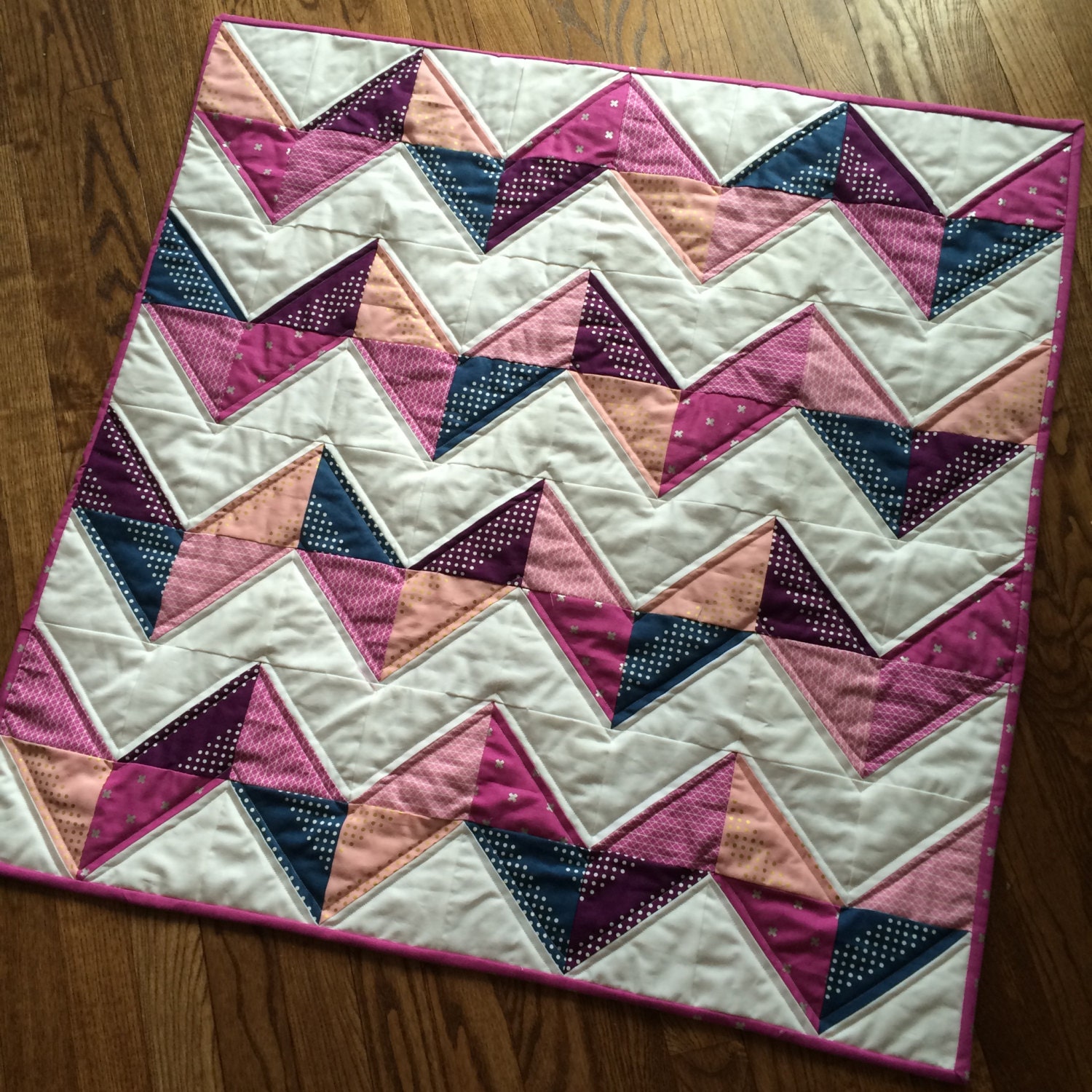 Custom Chevron Baby Quilt Modern Quilt Crib Quilt Playmat