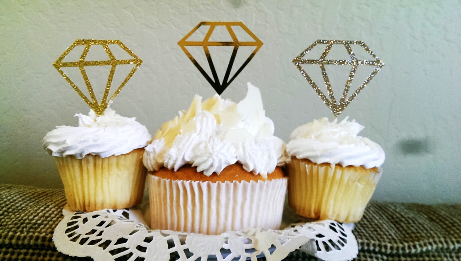 DIAMOND Engagement Ring Cupcake Topper Bridal Shower