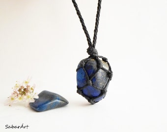 Mens necklace, jewelry for men, Lapis lazuli necklace, Lapis lazuli jewelry, mens pendant, lapiz lazuli, healing stones, cobalt blue,for men