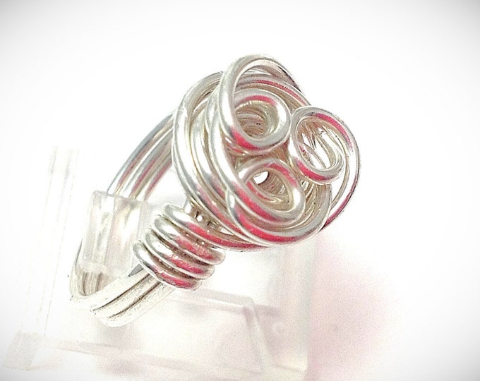 Silver ring - Sterling silver wire wrapped loop ring