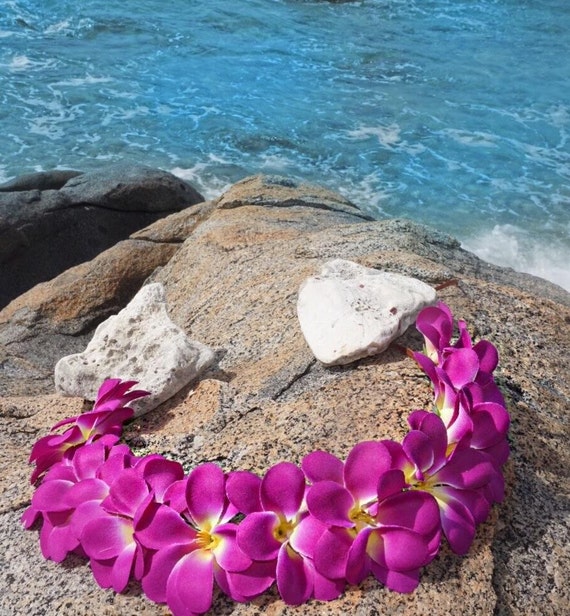PURPLE Hawaiian Plumeria Flower Crown Floral Halo Boho by SoVein