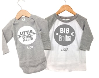 Personalized Big Brother little Brother Shirts, Big Brother Little Brother Outfits, Big Brother Announcement Shirt Little Brother Shirt