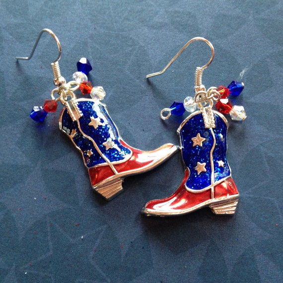 Patriotic Earrings 4th of July Earrings Red by SundanceMountains