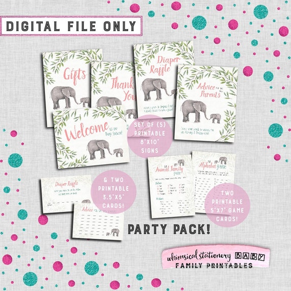 Baby Shower Party Pack Instant Download by WhimsicalBabySC on Etsy
