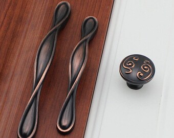 3.78" 5" Drawer Pull Handles Knobs Dresser Pulls Antique Copper Rustic Kitchen Cabinet Door Knob Pulls French Provincial Drawer Pull 96 128