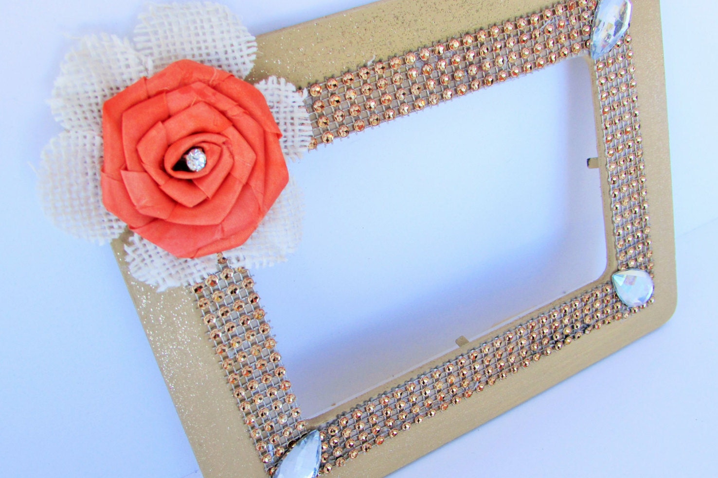 Brown picture frame Rhinestone frame by PreciousGiftsbyDiane
