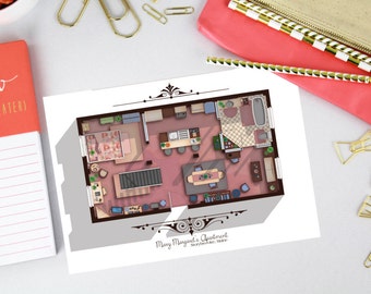 Once Upon a Time TV Show Apartment Floor Plan- Mary Margaret's Apartment Layout- Mary Margaret and Emma Swan Apartment, Storybrooke, Maine