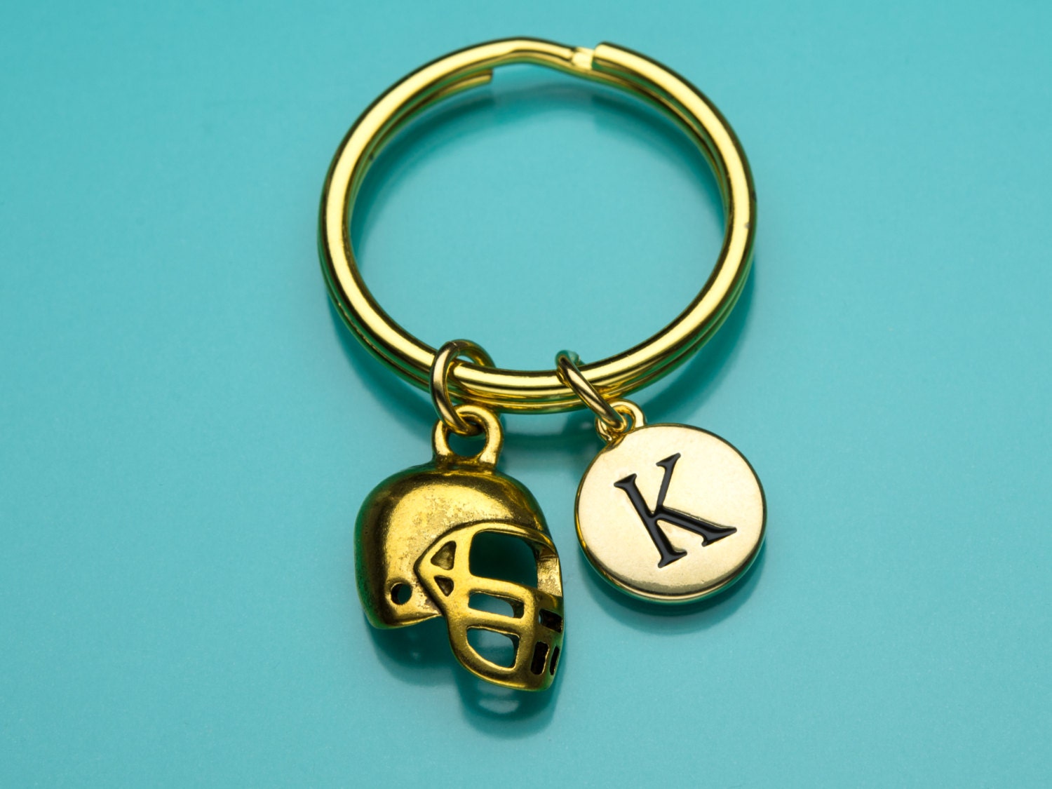Football Helmet Keychain Gold Football Helmet Key Ring Team