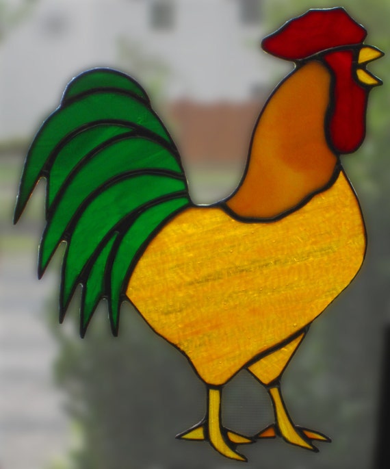 Items similar to Stained Glass Rooster, Made to Order! Kitchen