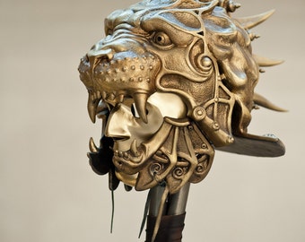 Mask Helmet, Gladiator Helmet, Predator Helmet, Lion Sculpture Ancient Helmet Military Armor Museum Quality Art Mask Warrior Masquerade Mask