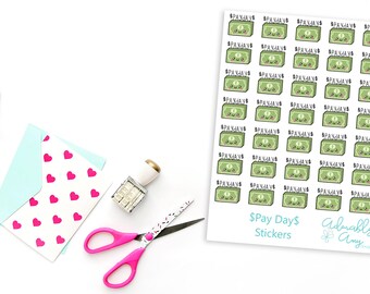 Kawaii Pay Day Reminder Planner Stickers for Erin Condren, Plum Planner, Inkwell Press, Filofax, Kikki K or Any Size Planners