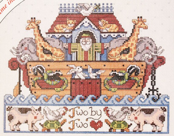 Noahs Ark Counted Cross Stitch Kit w/ Frame Bucilla Pattern