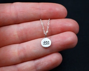 Aquarius Necklace - Aquarius Star Sign Necklace in Sterling Silver