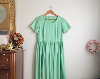 1950s Mint Green Dress / Vintage Mint Day Dress