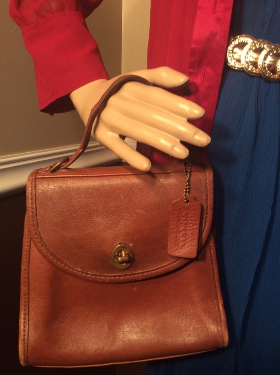 Vintage brown Coach top handle purse by Stylishiddentreasure