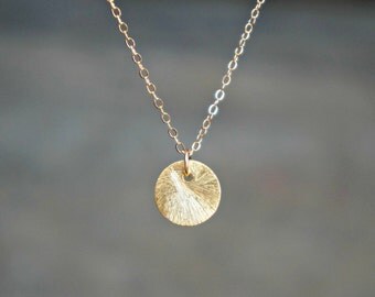 Tiny Gold Heart Necklace / Little Heart Pendant on a by lefaire