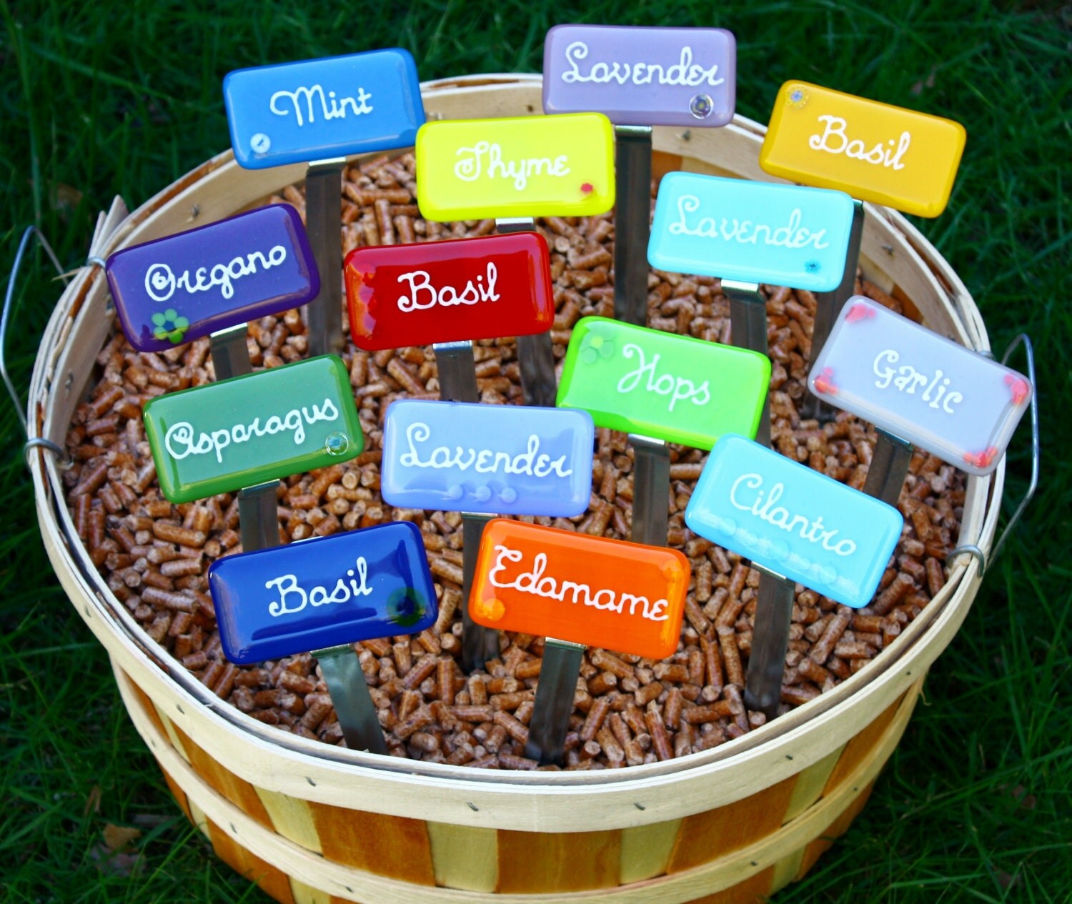 Herb Garden Markers by SlateGlass on Etsy