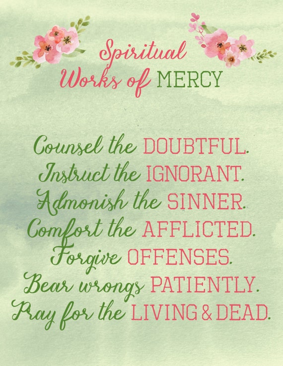 Spiritual Works of Mercy print by HardyDesignPhoto on Etsy