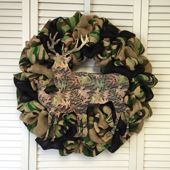 Camouflage Wreath Camo Wreath Burlap Wreath Hunting Wreath