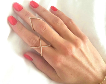 X Ring - Cross Cross Ring - Criss Cross Rings - Gold X Ring - Silver Ring - Gold Ring - Minimalist Ring - Christmas Gift - Mother Ring