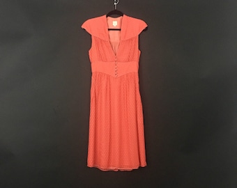 Orange Silk Spring Burnout Dress