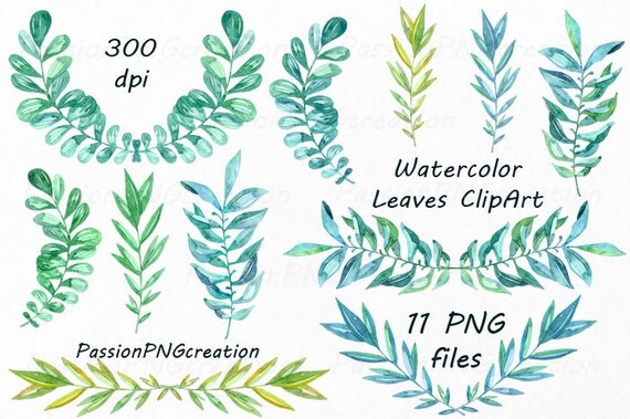 watercolor leaves clipart - photo #12