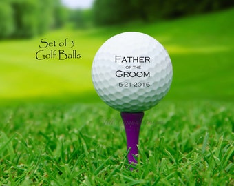 FATHER of the GROOM, custom golf balls- gift for Dad - Wedding - Groom's Father, Father of the Groom gift, personalized golf balls