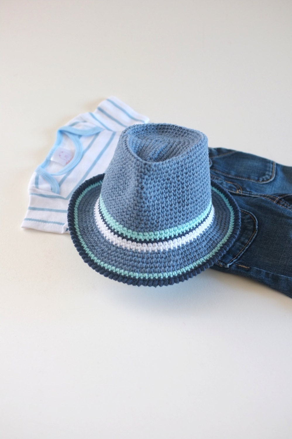 Baby Fedora Hat Denim Fedora Baby Boy Photo Props Baby Boy
