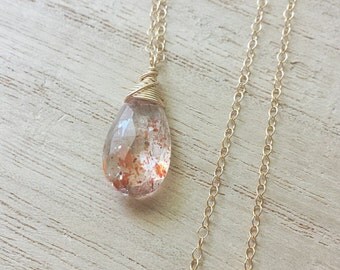 Sunstone Pendant, Gold Filled Pendant, Natural Sunstone, Gold Necklace, Natural Sunstone Gemstone, Sunstone Necklace, Sunstone Jewelry