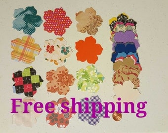 50 flower cutouts. Die cuts. Embellishments. Different colors and paper thickness. 50 paper flowers. Scrapbook flowers. Free shipping.