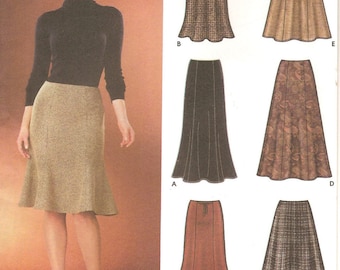 Gored Skirts Flared A-Line or Tulip, Womens and Plus Sizes 14 16 18 20 22 Uncut Sewing Pattern