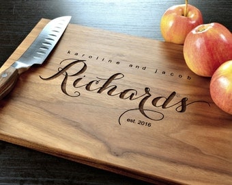 Personalized Cutting Board, Custom Cutting Board, Personalized Wedding Gift, Engraved Board, Housewarming Gift, Anniversary Gift, Engagement