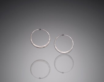 Extra Small Silver Hoop Earrings // Mini 1 inch Hoops