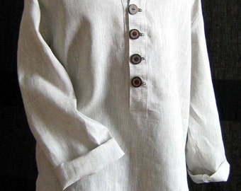 Linen shirt men's/handmade men's shirt/men's linen shirt/mens shirt/linen shirt/Linen summer shirt/Long sleeve linen shirt/summer clothing
