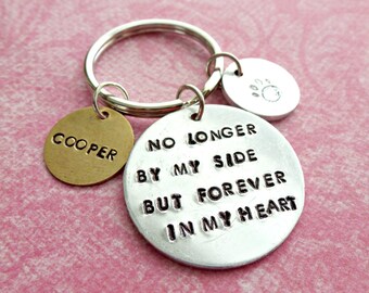 Pet Memorial Jewelry Pet Memorial Key Chain Personalized Jewelry Hand Stamped