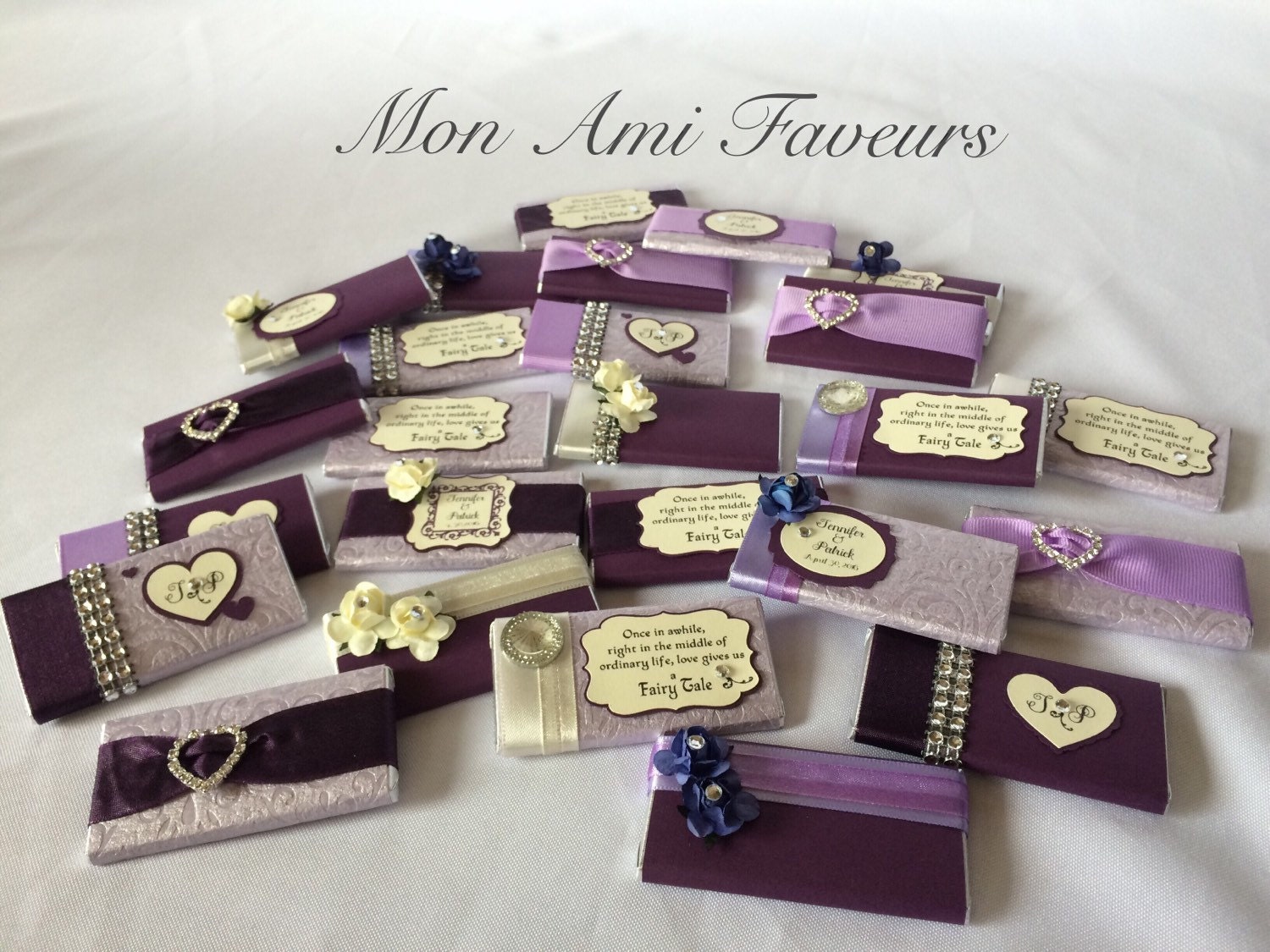 Beautiful Custom Wedding Chocolate Favors set of 20