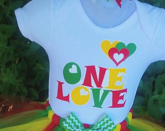 One Love Reggae Tutu Set- Red Yellow Green- Bob Marley