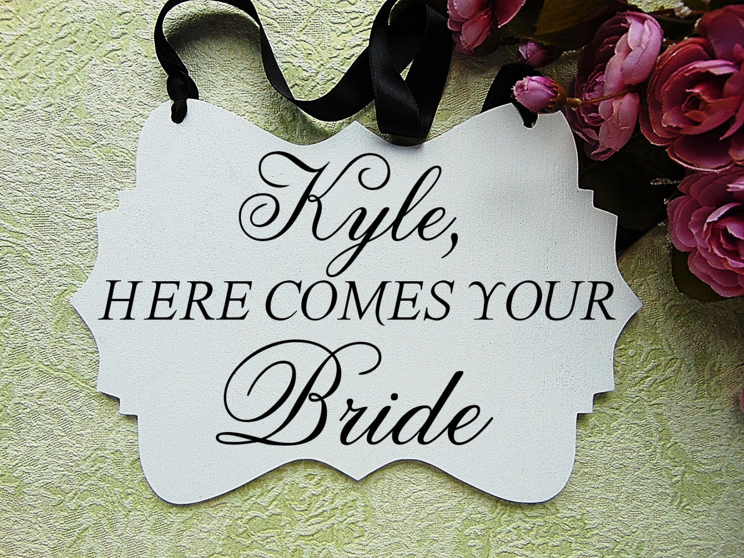 Here Comes Your Bride Wedding Sign By Beautifulweddingday On Etsy