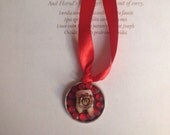 Tooth Fairy Teeth Pendant Red Goth Rose Dark Fashion Halloween Costume Dentist Gift Hand Sculpted OOAK
