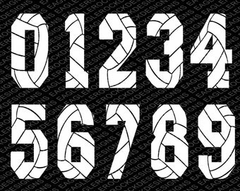 Volleyball Numbers SVG DXF EPS Cut File for Cameo and Cricut, Volleyball Svg, Numbers Svg, Instant Download
